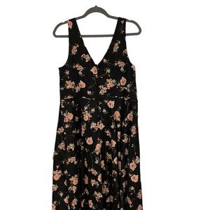 Torrid size 14 black with floral sleeveless DRESS